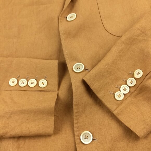 Brunello Cucinelli Sport Coat 100% Linen Three Button Beige Tan 40R - Picture 3 of 10